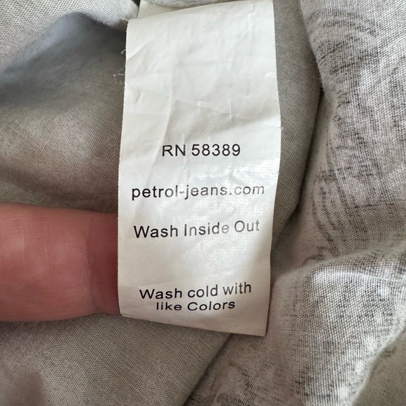 PETROL Grey rhinestone Cotton MEN’S Large LONG SLEEVE Western Shirt. Pearl snaps - Picture 4 of 8